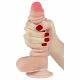 Lovetoy Rutschende-Haut - zweischichtiger Saugnapf-Dildo - 18cm (natürlich) 