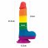 Lovetoy Prider - naturgetreuer Hoden-Dildo - 20cm (Regenbogen) 