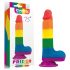 Lovetoy Prider - naturgetreuer Hoden-Dildo - 20cm (Regenbogen) 