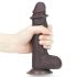 Lovetoy Gleitschicht - zweischichtiger Saugnapfdildo - 18cm (braun) 