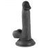 Mr. Rude - Saugnapfbefestigter, eiförmiger realistischer Dildo - 17cm (schwarz) 