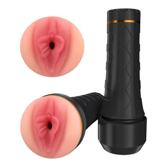 Tracys Hund Tasse - realistische Masturbator-Hülle in Vagina-Form (schwarz-natur) 