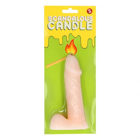 Skandalös - Kerze - Penis mit Hoden - Natur (133g) 