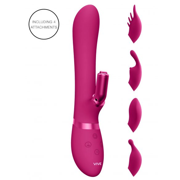 Vive Chou - Akkubetriebener Vibrator mit austauschbarem Klitorisaufsatz (Rosa) 