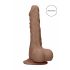 RealRock Dong 7 - realistischer Dildo mit Hoden (17cm) - dunkles Natur 