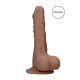 RealRock Dong 7 - realistischer Dildo mit Hoden (17cm) - dunkles Natur 