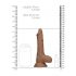 RealRock Dong 7 - realistischer Dildo mit Hoden (17cm) - dunkles Natur 