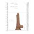 RealRock Dong 7 - realistischer Dildo mit Hoden (17cm) - dunkles Natur 