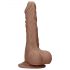 RealRock Dong 7 - realistischer Dildo mit Hoden (17cm) - dunkles Natur 