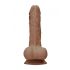 RealRock Dong 8 - realistischer, Hoden-Dildo (20cm) - dunkles Natur 