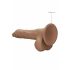 RealRock Dong 8 - realistischer, Hoden-Dildo (20cm) - dunkles Natur 