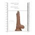 RealRock Dong 8 - realistischer, Hoden-Dildo (20cm) - dunkles Natur 