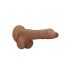 RealRock Dong 9 - realistischer Dildo mit Hoden (23cm) - dunkles Naturdesign 