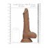 RealRock Dong 10 - realistischer, hodiger Dildo (25cm) - dunkel naturfarben 