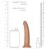 RealRock Slim - realistischer Dildo mit Saugfuß 15,5cm (dunkle Natur) 