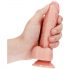 RealRock - Saugnapfbasis, realistischer Dildo mit Hoden - 15,5cm (natur) 