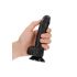 RealRock - Saugnapfbasis, Hodenrealistischer Dildo - 15,5cm (Schwarz) 