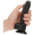 RealRock - Saugnapfbasis, Hodenrealistischer Dildo - 15,5cm (Schwarz) 