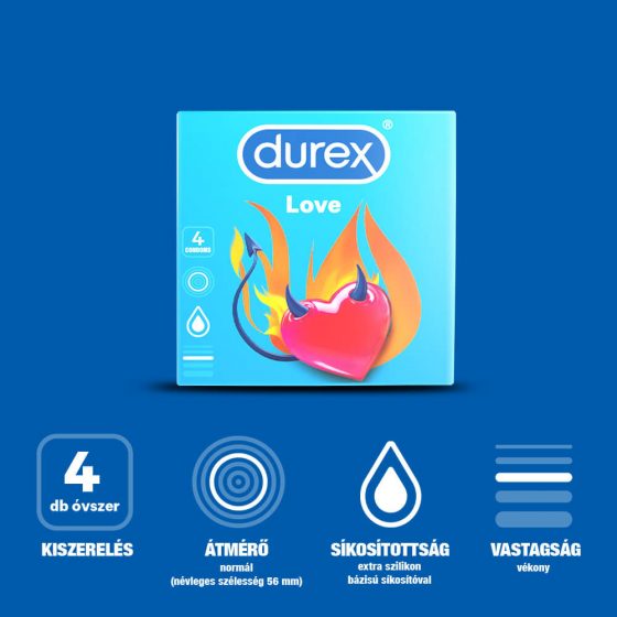 Durex Kondom Love - Easy-on Kondome (4 Stück)