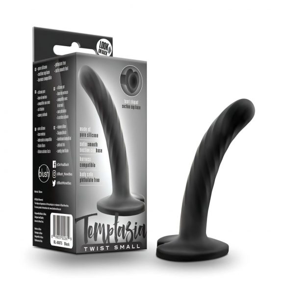 Temptasia Twist Small - Saugnapf, gedrehter Dildo (Schwarz) 