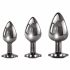 Evolved Schwarzes Juwel - Metall Anal Dildo Set (Schwarz-Silber) 