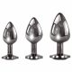 Evolved Schwarzes Juwel - Metall Anal Dildo Set (Schwarz-Silber) 