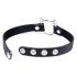 Master Series Verspielte Kitty - Halsband mit Katzenkopf-Ring (schwarz) 