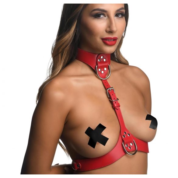 Strikt - Rotes Nacken-Harness - M/L