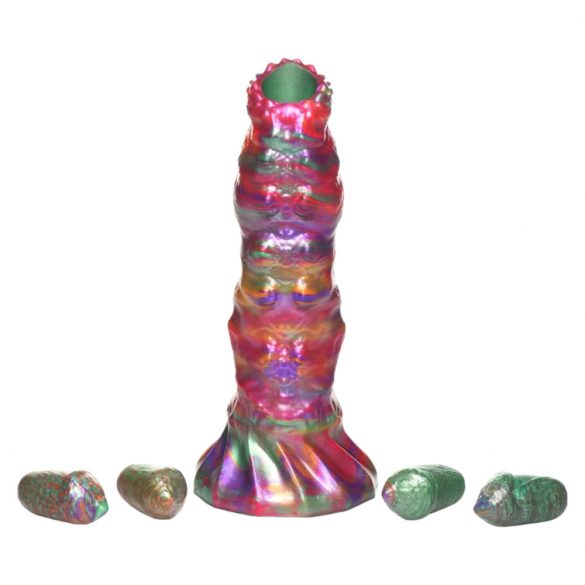 Creature Cocks Larve - ovipositorer Dildo mit Eiern (Regenbogen) 