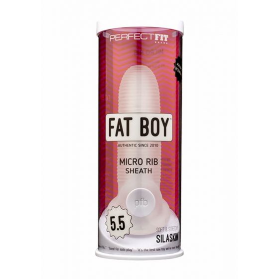 Fat Boy Mikro Gerippt - Penis Hülle (15cm) - Milchweiß