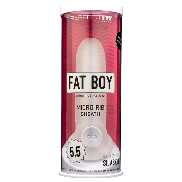 Fat Boy Mikro Gerippt - Penis Hülle (15cm) - Milchweiß 