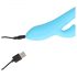 Loveline - Wiederaufladbarer, wasserdichter Rabbit-Vibrator mit Klitorisstimulator (blau)