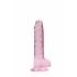 REALROCK - transparenter, realistischer Dildo - pink (17cm) 