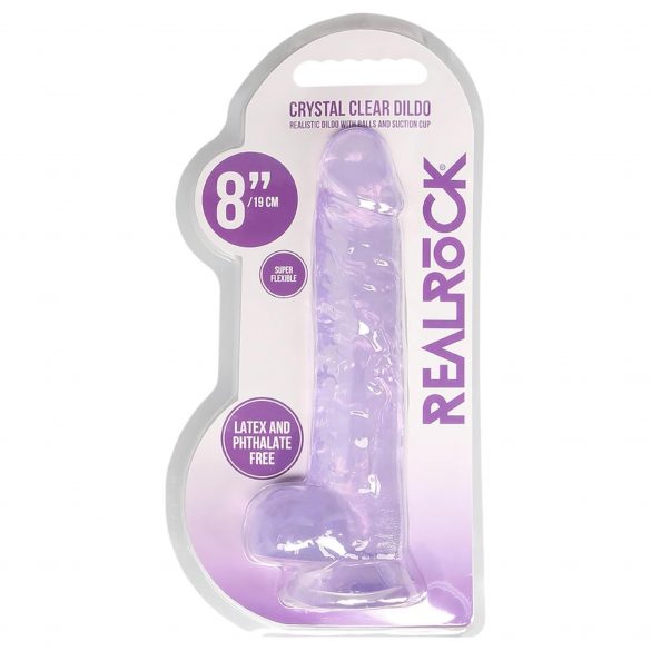 REALROCK - Transparenter realistischer Dildo - Lila (19cm) 