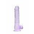 REALROCK - Transparenter realistischer Dildo - Lila (19cm) 