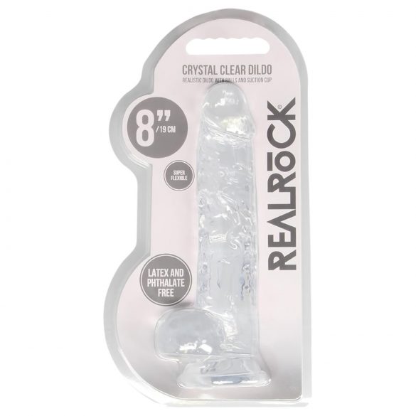 REALROCK - transparentes, lebensechtes Dildo - kristallklar (19cm) 