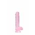 REALROCK - transparenter, realistischer Dildo - Pink (15 cm) 