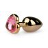 Easytoys Metall Nr.3 - Anal-Dildo mit herzförmigem Fuß - Gold-Pink (2,5 cm) 