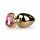 Easytoys Metal No.8 - Anal-Dildo mit herzförmigem Standfuß - Gold-Pink (3,5cm) 