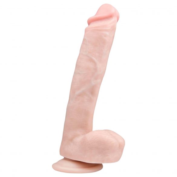 Easytoys - Saugnapf Dildo mit Hoden, groß (26,5cm) - Naturfarben 