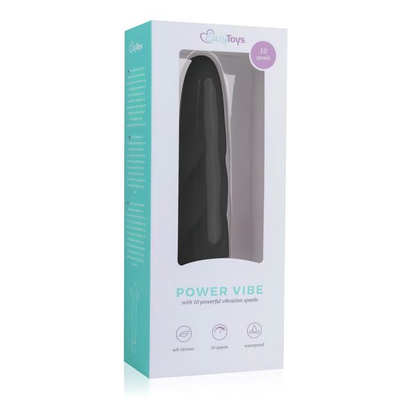 Easytoys Power Vibe - gedrehter Silikonstab Vibrator (schwarz) 