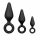 Easytoys - Anal-Dildo-Set mit Halt-Ring - 3 Stück (schwarz) 