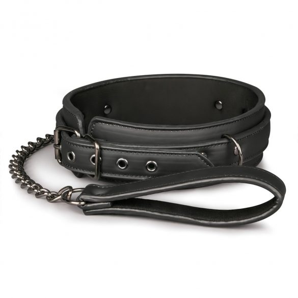 Easytoys - Fetisch-Halsband mit Leine (schwarz) 