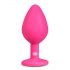 Easytoys Diamond - Mittlerer Analplug mit weißem Stein - Pink