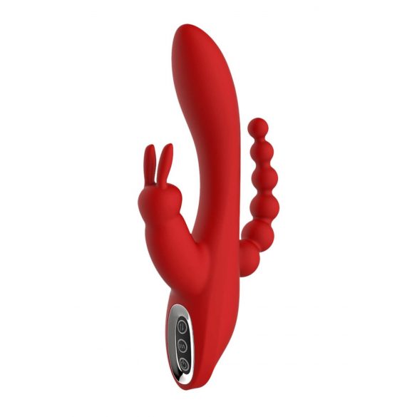 Red Revolution Hera - aufladbarer, wasserfester Dreizweigvibrator (rot) 