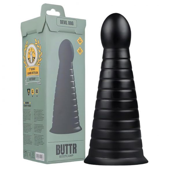 BUTTR Devil Dog - Saugnapfdildo (schwarz) 