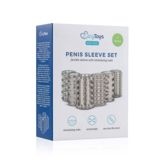 Easytoys Penis Sleeve - Penis-Manschetten Set - Rauch (6 Stück) 