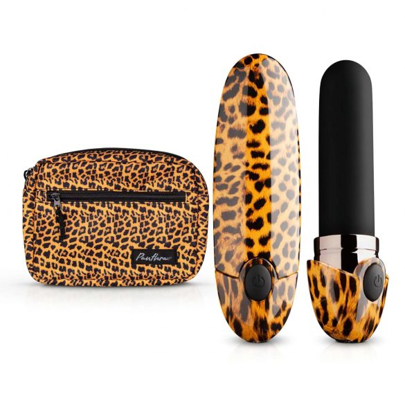 Panthra Asha - Wiederaufladbarer Lippenstiftvibrator (Leopard-Schwarz)