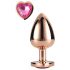 Gleaming Love - Aluminium Analplug mit herzförmigem Stein (Roségold)