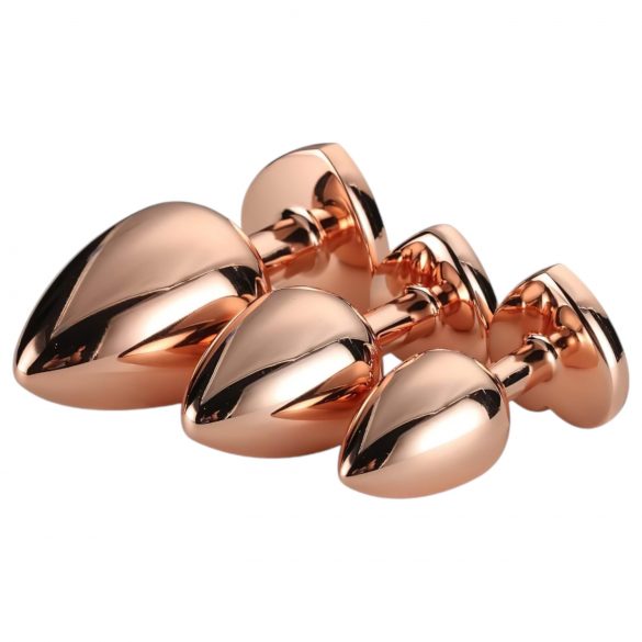 Gleaming Love - Herzförmiges Anal-Plug-Set - Roségold (3-teilig)